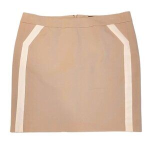 3/$20 Cynthia Rowley Khaki Pencil Skirt Side Stripe Contrast Contour Above Knee